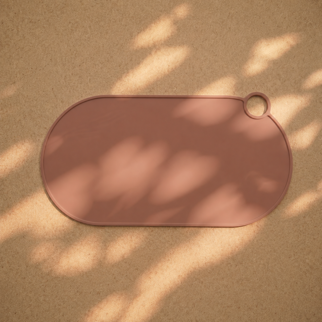 Mabel food-grade silicone roll up placemat in Caramel for baby-led weaning