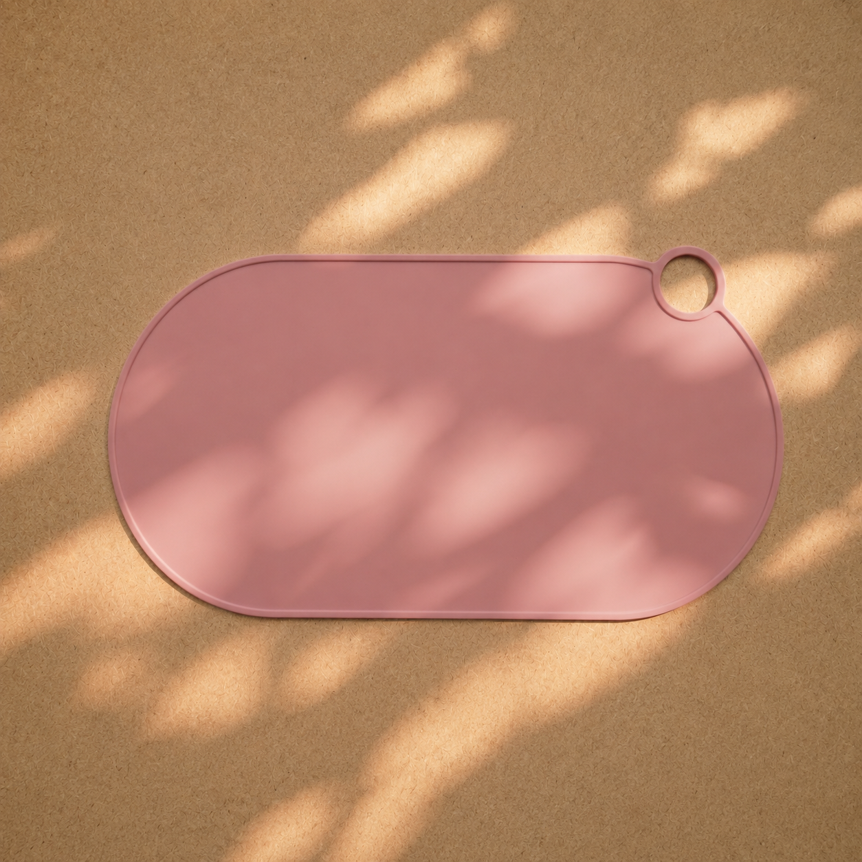 Mabel food-grade silicone roll up placemat in Fig Dusk Pink for baby-led weaning