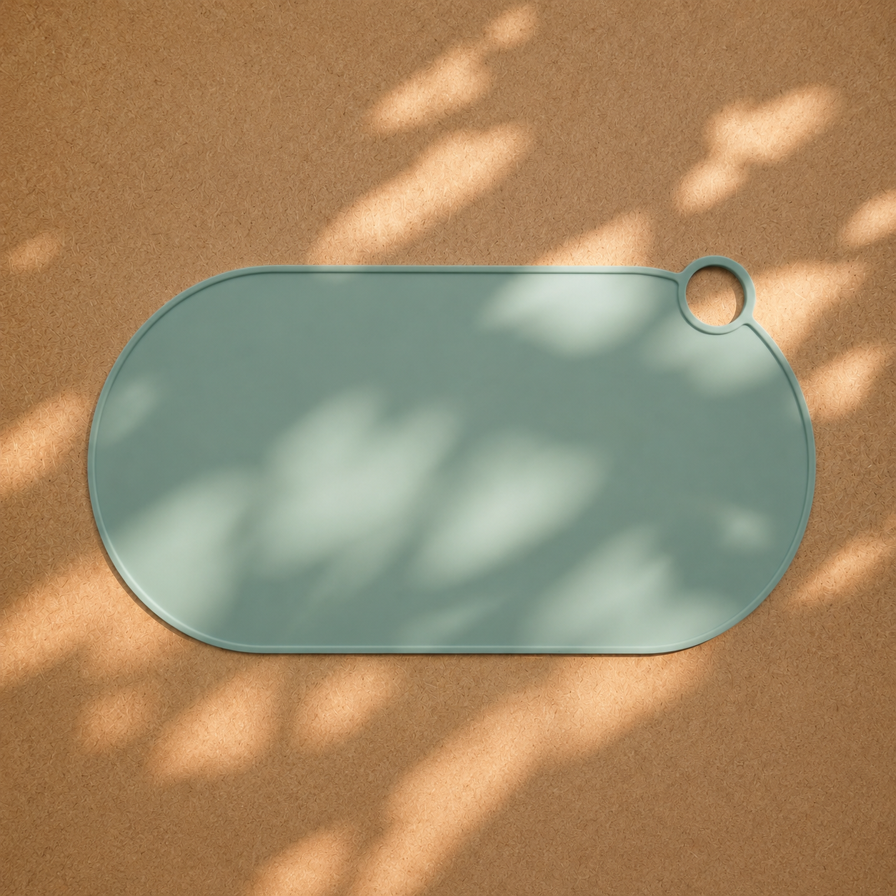 Mabel food-grade silicone roll up placemat in Pistachio Moody Blue for baby-led weaning